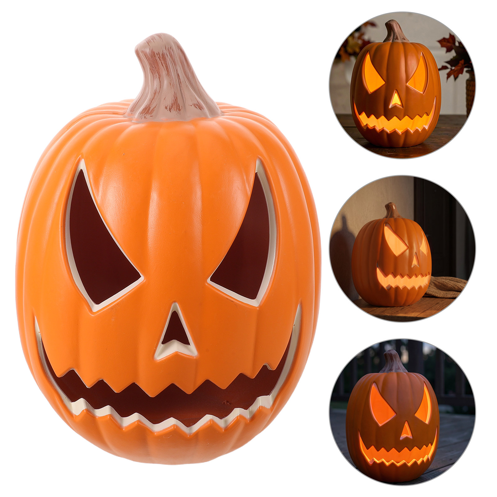 Lighting Decor Store - Halloween Portable Plastic Pumpkin Lantern Hollow