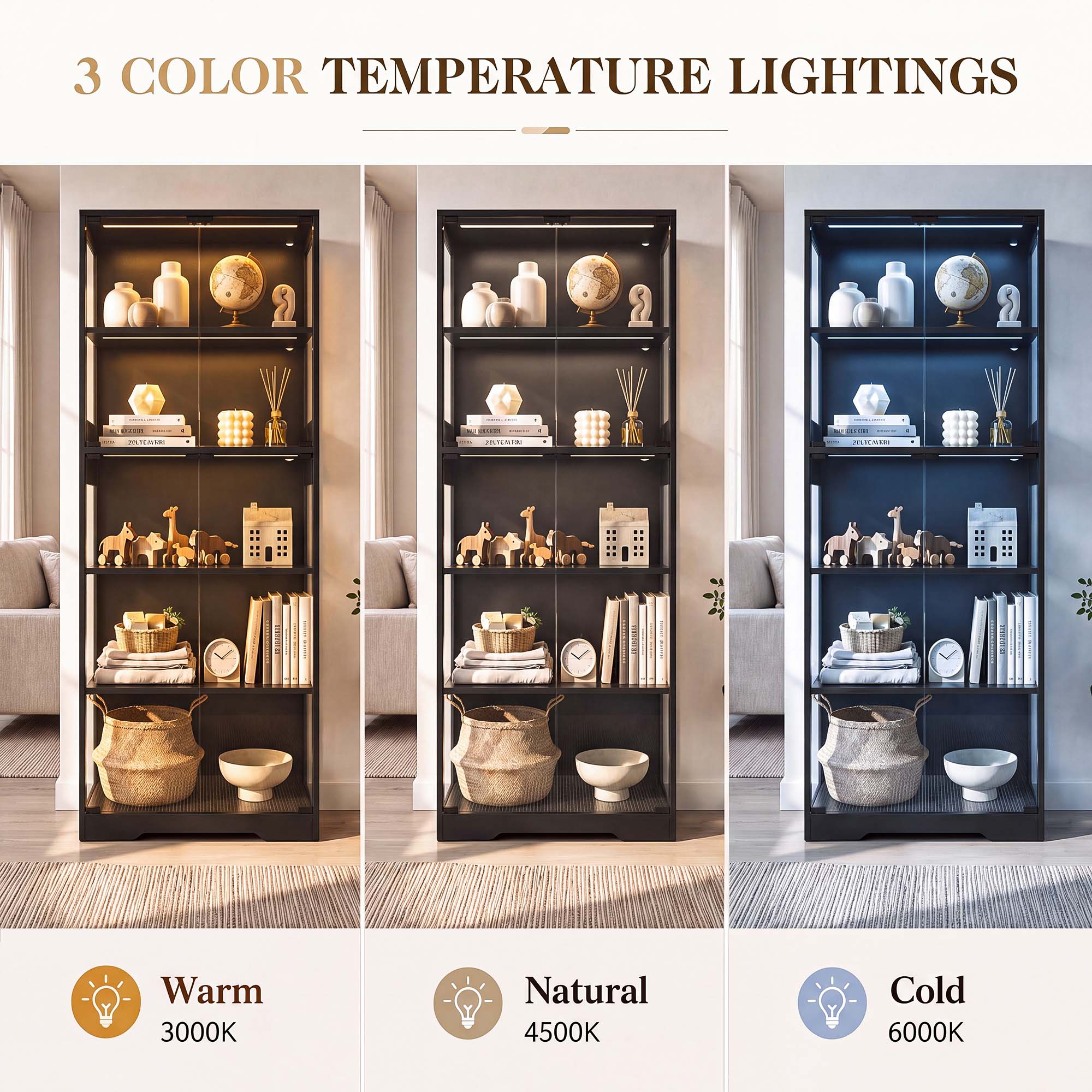 TCGBKAF 5‑Tier Display Cabinet - Home Lighting & Decor St Catharines On 评论和价格