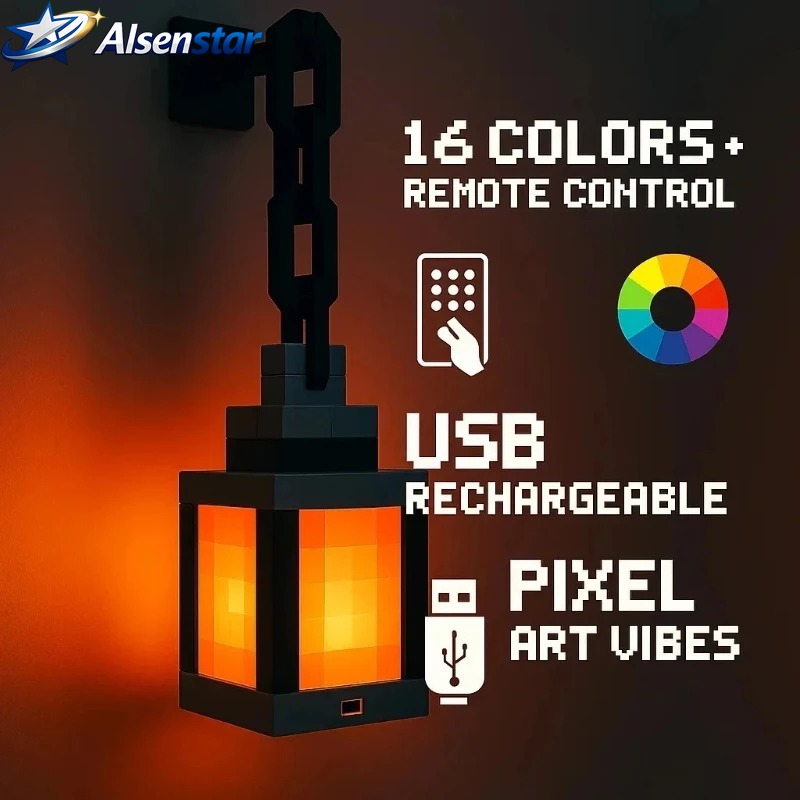 Pendant Lamp Pixel Style Wall  - Lighting World Decor 评论和价格