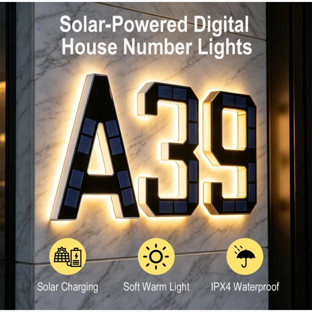Solar LED House Number Sign Wa - Decor Lighting Address 评论和价格