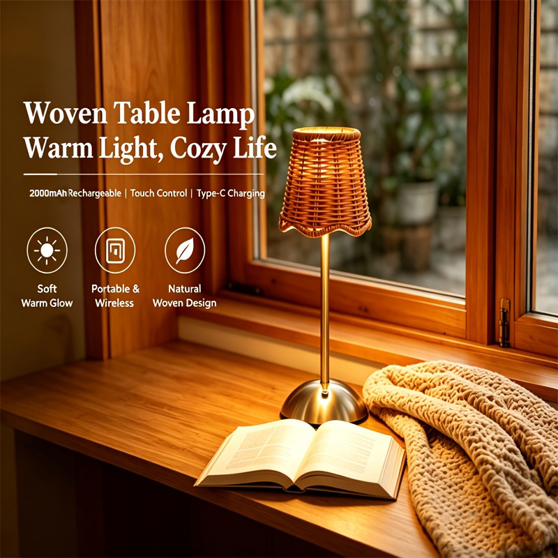 Bohemian Woven Rattan Art Tabl - Home Lighting And Decor 评论和价格