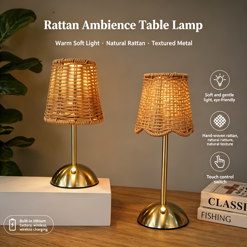 Bohemian Woven Rattan Art Tabl - Home Lighting And Decor 评论和价格