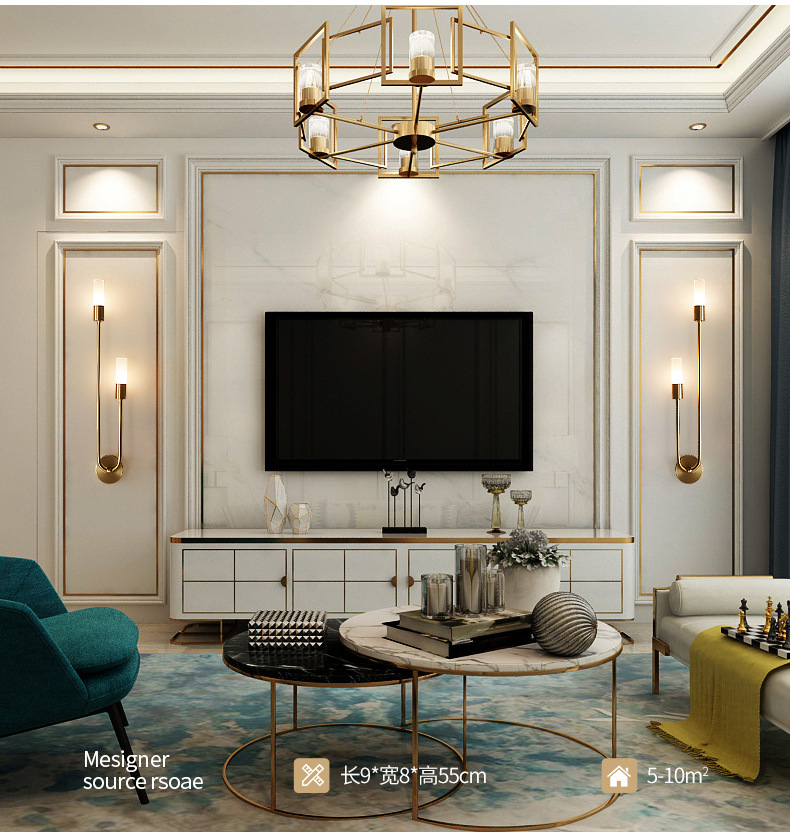 Retro Background Living Room A - Decor Lighting Table Lamps 评论和价格
