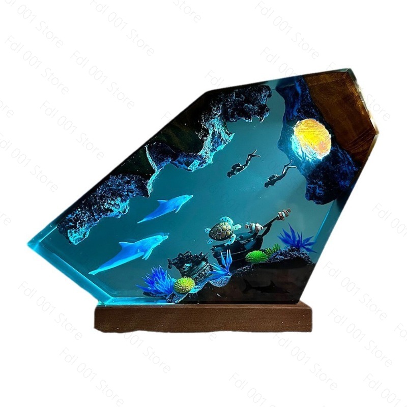 Dolphin and Turtle Resin Night - Lighting World Decor 评论和价格