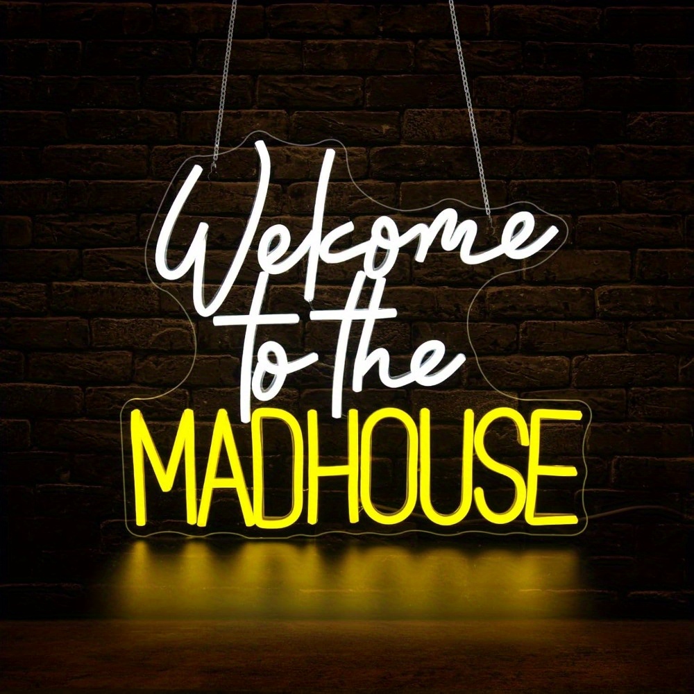 Welcome To The Madhouse Neon S - Lighting Decoration Ideas For Home 评论和价格