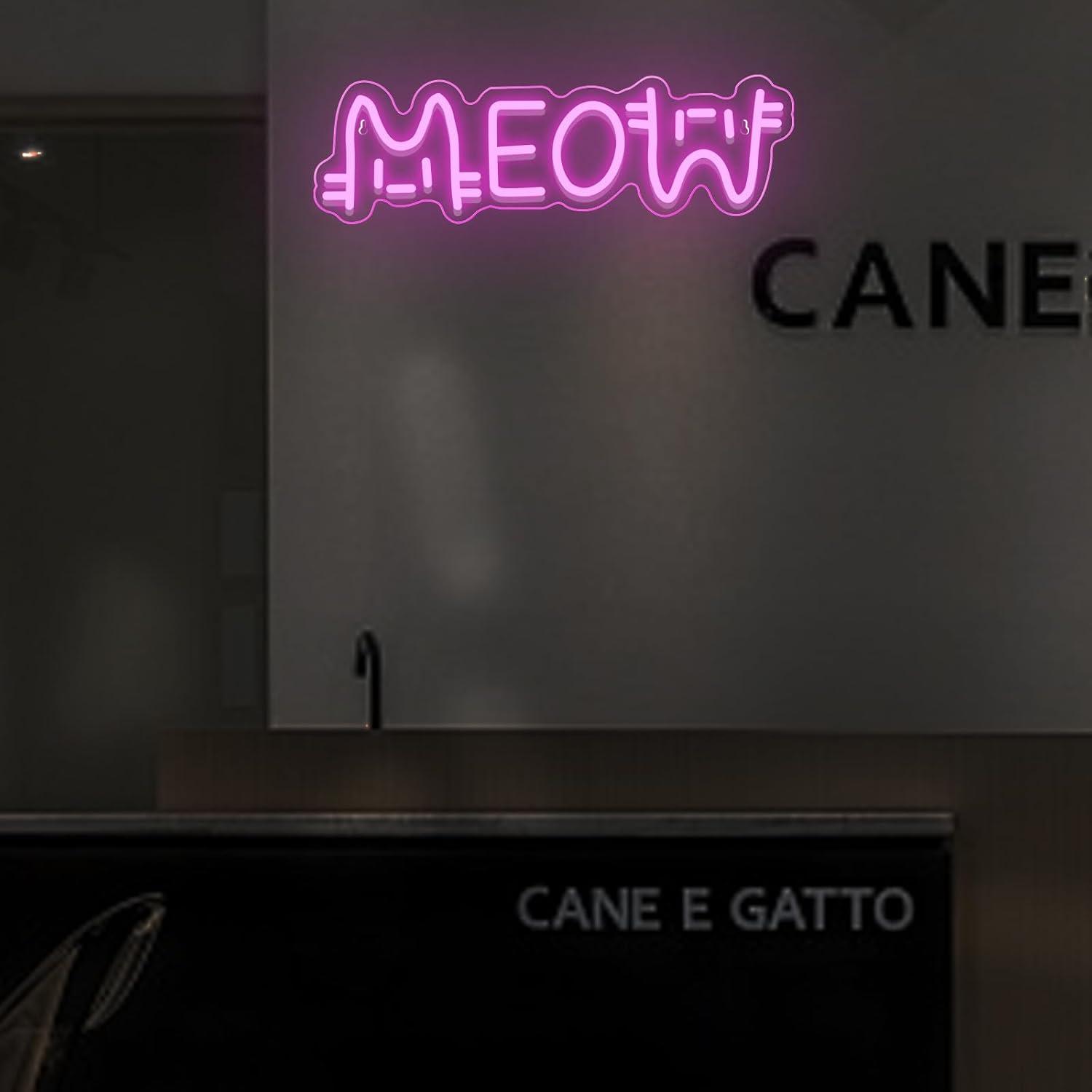 Meow Neon Sign Cat USB Powered - Lighting Decor Store 评论和价格